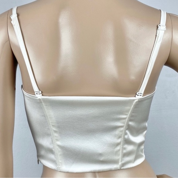 NEW CAMI NYC WHITE SILK BUSTIER TOP - Picture 6 of 7